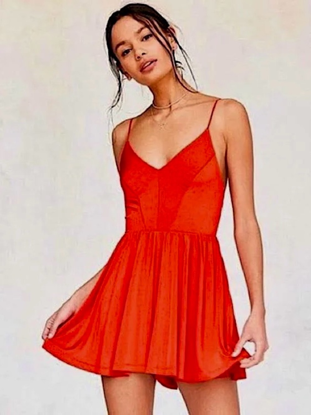 Urban Outfitters Red Spaghetti-Strap Romper
